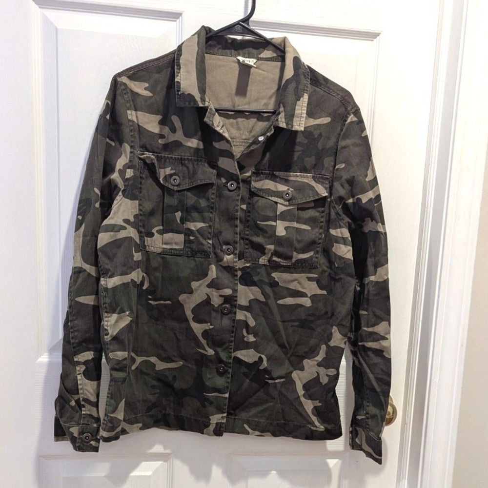 Y2K Grunge Utility Field Jacket Military Streetwear Army Camo Forever 21 L‎